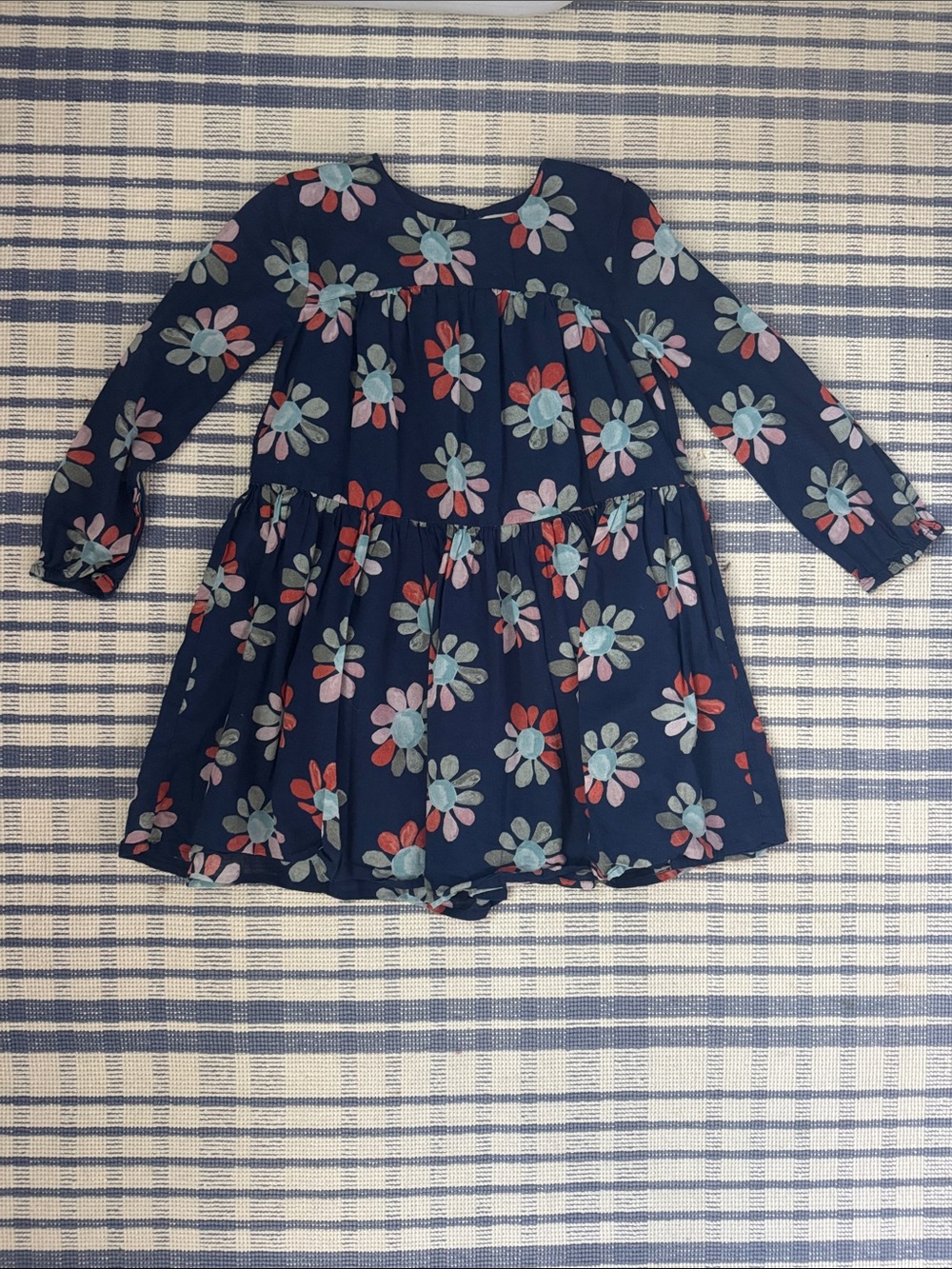Crewcuts Girls' Navy Floral Long-Sleeve Dress